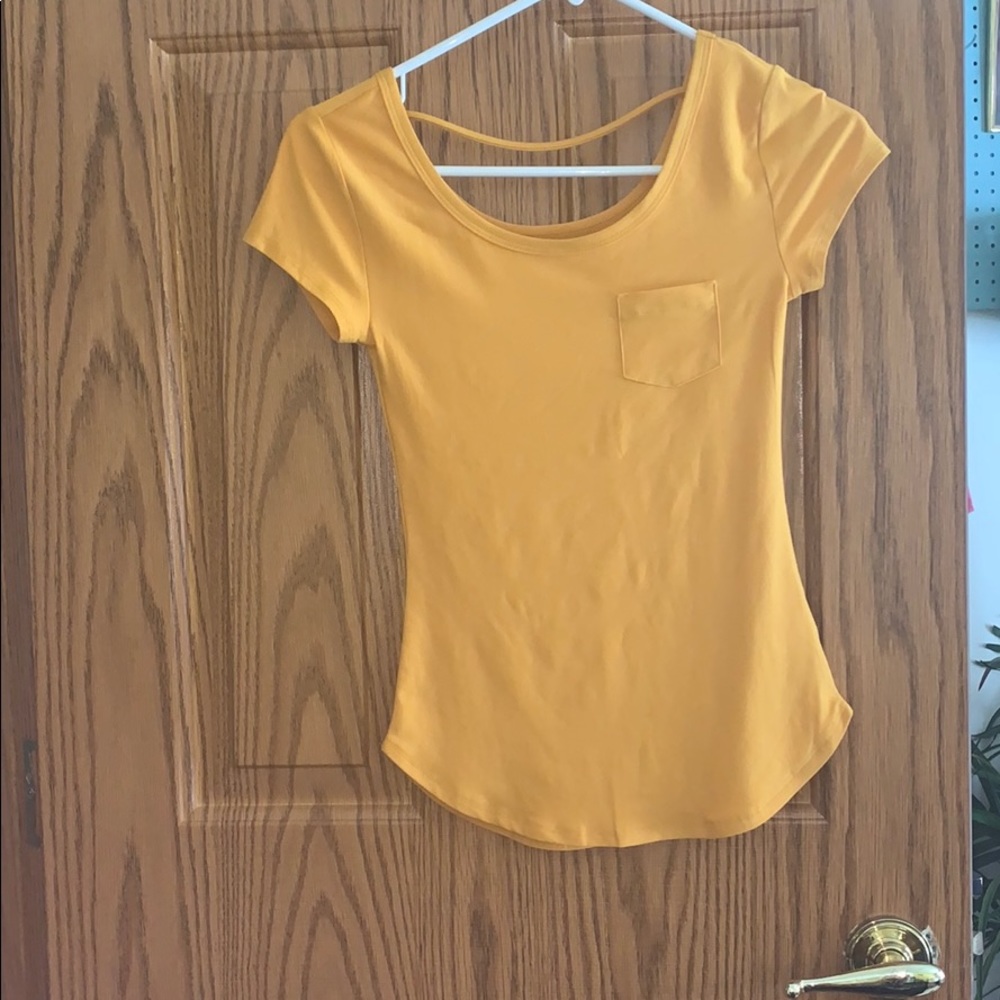 yellow fitted top